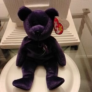 Ty Dark Purple Plush Princess Diana Beanie Baby